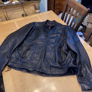 Unik Ultra Motercycle Jacket Leather Size 56 Black Mens 7.5 Lbs Heavy Duty